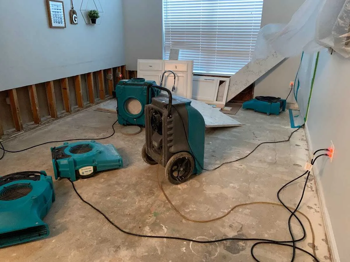 Dehumidifier in flood-cut room for Water Damage Restoration in Tolleson
